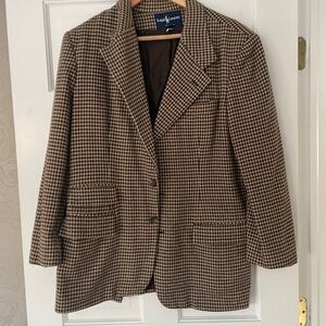 Ralph Lauren Houndstooth Blazer Blue Label 14 Jacket